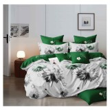 Lenjerie pat dublu,bumbac finet,6 piese,cearceaf normal 220x240cm, cearceaf pilota 200x220cm, 2 fete de perna 50x70, 2 fete de perna 70x70-A1087