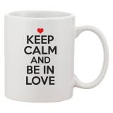 Cana alba personalizata &#039;Keep calm and be in love&#039;, INOVATIX&reg;. 330ml, Oem