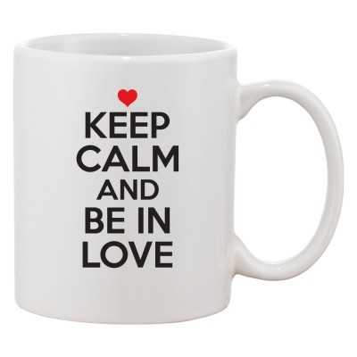 Cana alba personalizata &amp;#039;Keep calm and be in love&amp;#039;, INOVATIX&amp;reg;. 330ml foto