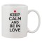 Cana alba personalizata &#039;Keep calm and be in love&#039;, INOVATIX&reg;. 330ml