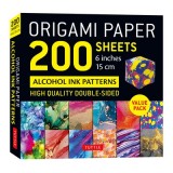 Origami Paper 200 Sheets Alcohol Ink Patterns 6 (15 CM): Tuttle Origami Paper: Double-Sided Origami Sheets Printed with 12 Designs (Instructions for 5