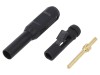 Conector Mufa Banana ST&Auml;UBLI 2mm Aurit Negru, Montare Lipire, Cablu 2.1mm, Norma E-DIN 42802-2