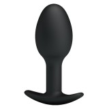 Cumpara ieftin Dop Anal Heavy Balls Silicone Butt Plug 1, Negru, 8 cm