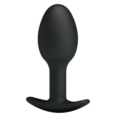 Dop Anal Heavy Balls Silicone Butt Plug 1, Negru, 8 cm foto