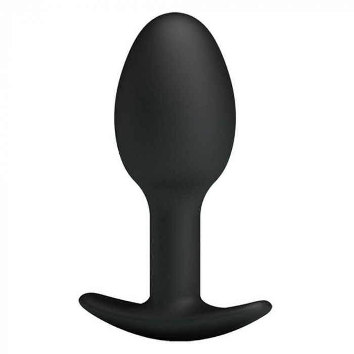 Dop Anal Heavy Balls Silicone Butt Plug 1, Negru, 8 cm