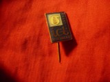 Insigna Romania ICT Bucuresti - cercetari Textile , metal si email , h=1,9cm