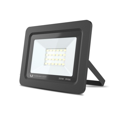 Proiector Forever Light Proxim, 24 LED-uri, 20 W, 6000 K, 1600 lm, IP66, aluminiu, sticla, Negru foto