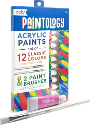 Set vopsele acrilice Paintology, 12 culori clasice si 2 pensule foto
