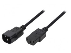 Cablu IEC C13 mamă - IEC C14 tată 1,8m negru 10A 250V