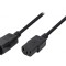 Cablu IEC C13 mamă - IEC C14 tată 1,8m negru 10A 250V