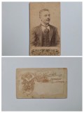 Fotografie de colectie CDV Atelier Carl Muschalek, Portret de barbat, Kronstadt, Brasov, Brasso, Transilvania, Romania, Austro-Ungaria, ca. 1890