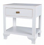 Noptiera exotica din lemn masiv alb MYA053