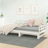 VidaXL Pat extensibil de zi, alb, 2x(90x200) cm, lemn masiv de pin