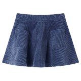 Cumpara ieftin Fustă pentru copii cu buzunare, velur, bleumarin, 128