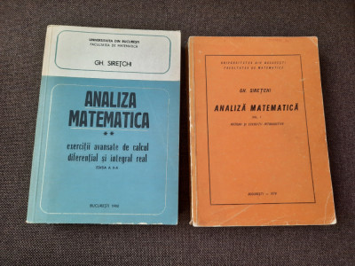 GHEORGHE SIRETCHI ANALIZA MATEMATICA 2 VOLUME UNIVERSITATEA BUCURESTI foto