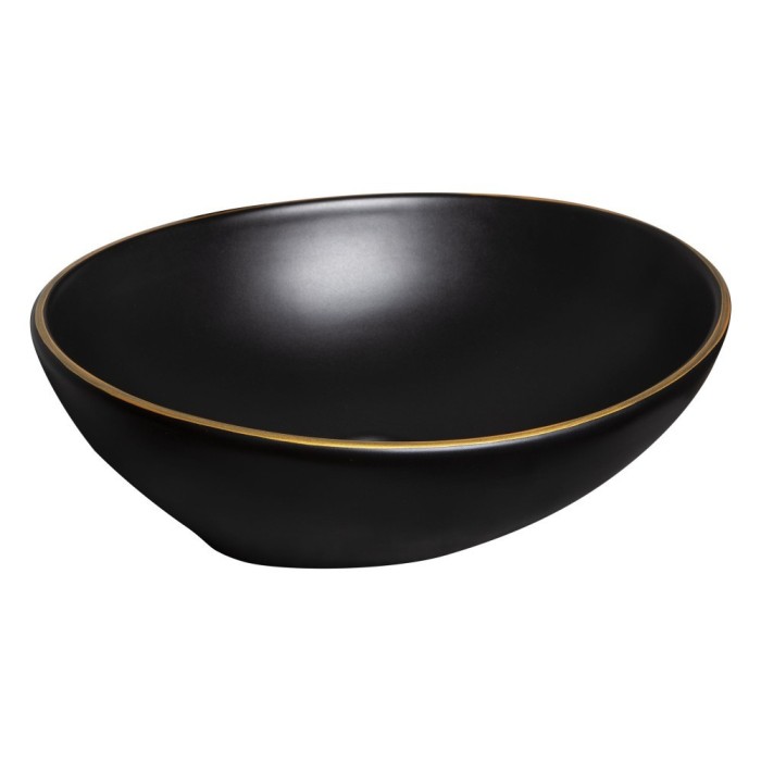 Lavoar ceramic cu design negru și auriu KR-707