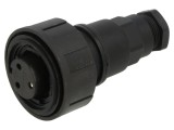 Conector circular mamă 3 pini 12A 277V BULGIN PXV0731/S/07 IP68 IP69K 7-9mm