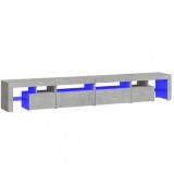 Cumpara ieftin Comoda TV cu lumini LED, gri beton, 260x36,5x40cm