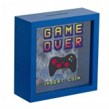 Pusculita decorativa Pufo Game Over, 15 cm, albastru