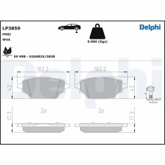 DELPHI LP3859 set placute frana,frana disc