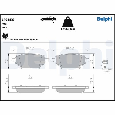 DELPHI LP3859 set placute frana,frana disc foto