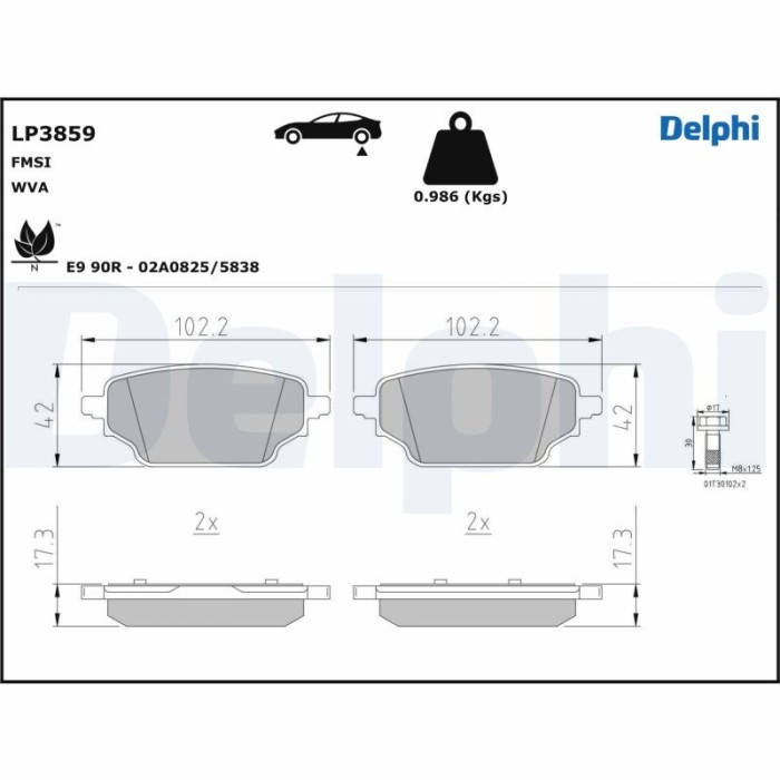 DELPHI LP3859 set placute frana,frana disc