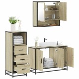 Gossi set mobilier de baie, 3 piese, stejar sonoma, lemn prelucrat