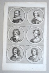 Jacob von Sandrart &quot;Portrete de pictori&quot; gravura veche cca 1683