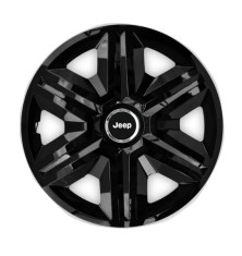 Set 4 capace roti Hubcaps fast black R16 pentru gama auto Jeep