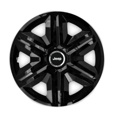 Set 4 capace roti Hubcaps fast black R15 pentru gama auto Jeep foto
