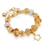 Bratara Charm MBrands cu inima si cristale , placata cu aur 18K fluturasi