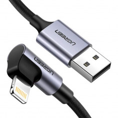 UVerde - Cablu de date (60770) - USB la Lightning, 2.4A, 1.5m - Negru