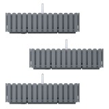 Set 3 jardiniere decorative cu suport metalic, sistem irigare,​​​​​​​ gri, 58x18x16.2 cm, Boardee Fencycase W, Prosperplast