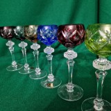 SERVICIU DE 6 PAHARE DIN CRISTAL COLORAT - WMF - GERMANIA anii '60