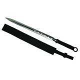 Cumpara ieftin Sabie Vanatoare Otel, Argintie, 68.5cm, cu Teaca - Maceta Camping, 300g