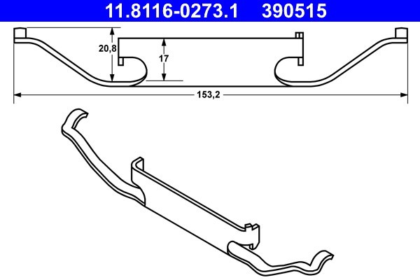 ATE 11.8116-0273.1 Arc, etrier frana