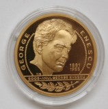 MONETARIA STATULUI 2005 . MEDALIE TOMBAC . PROOF . MEDALIE DIN SETUL "ANUL GEORGE ENESCU" . AUR/ARGINT/TOMBAC .