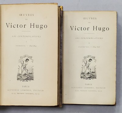 OEUVRES DE VICTOR HUGO, LES CONTEMPLATIONS, 2 VOLUME - PARIS, 1855 foto