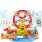 Set asamblare circuit parc de distractii cu roata mare si trenulet electric 30 piese
