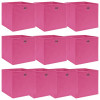 VidaXL Cutii depozitare, 10 buc., roz, 32x32x32 cm, textil