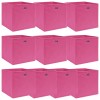 VidaXL Cutii depozitare, 10 buc., roz, 32x32x32 cm, textil 288347
