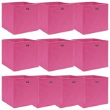 Cumpara ieftin Cutii depozitare, 10 buc., roz, 32x32x32 cm, textil