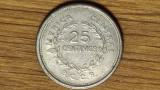 Costa Rica - moneda de colectie - 25 centimos 1986 - varietate greu de gasit !, America Centrala si de Sud