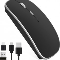 Mouse Nou ABL-M3, 1600dpi, 4 Butoane, Negru, Wireless, USB-A + USB-C Reciever NewTechnology Media