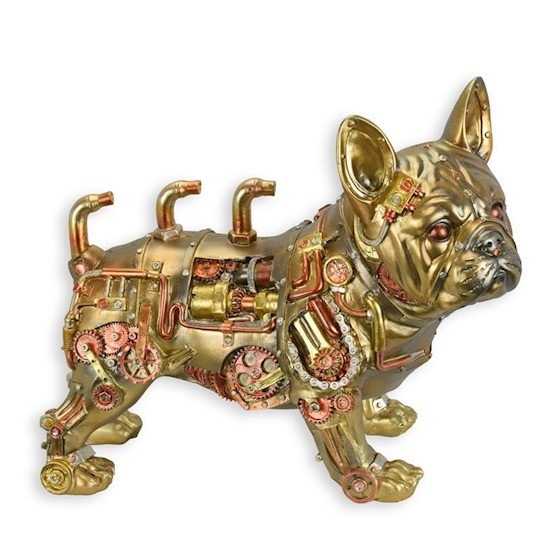 Buldog-statueta STEAMPUNK din rasini SP-21
