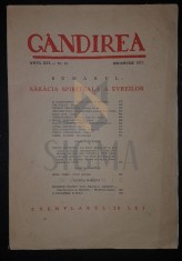 PETROVICI I. (Profesor), GANDIREA (Revista), Anul XVI, Numarul 10, Decembrie 1937, Bucuresti