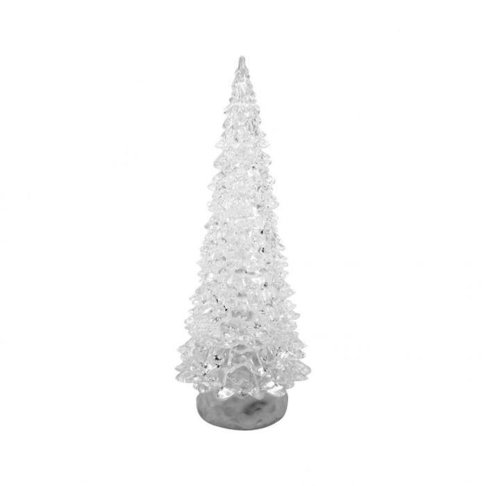 Decoratiune Craciun, brad luminos, LED multicolor, PE, 3xAAA, 10.5x30 cm