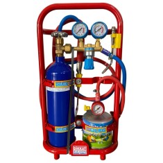 Set complet statie sudura profesionala butelie de oxigen 2L, butelie butan 1L,