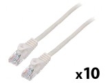 Patch cord U/UTP 5e 1m CCA PVC alb 26AWG 10buc, Lanberg