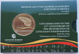 Cumpara ieftin 01B13 Lituania 5 euro 2015 25 yrs. of Independence (coin card) km 215.1 UNC, Europa